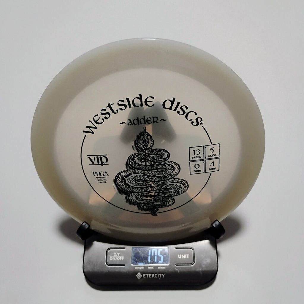 New Westside Discs White VIP Adder Disc Golf Distance Driver 175g