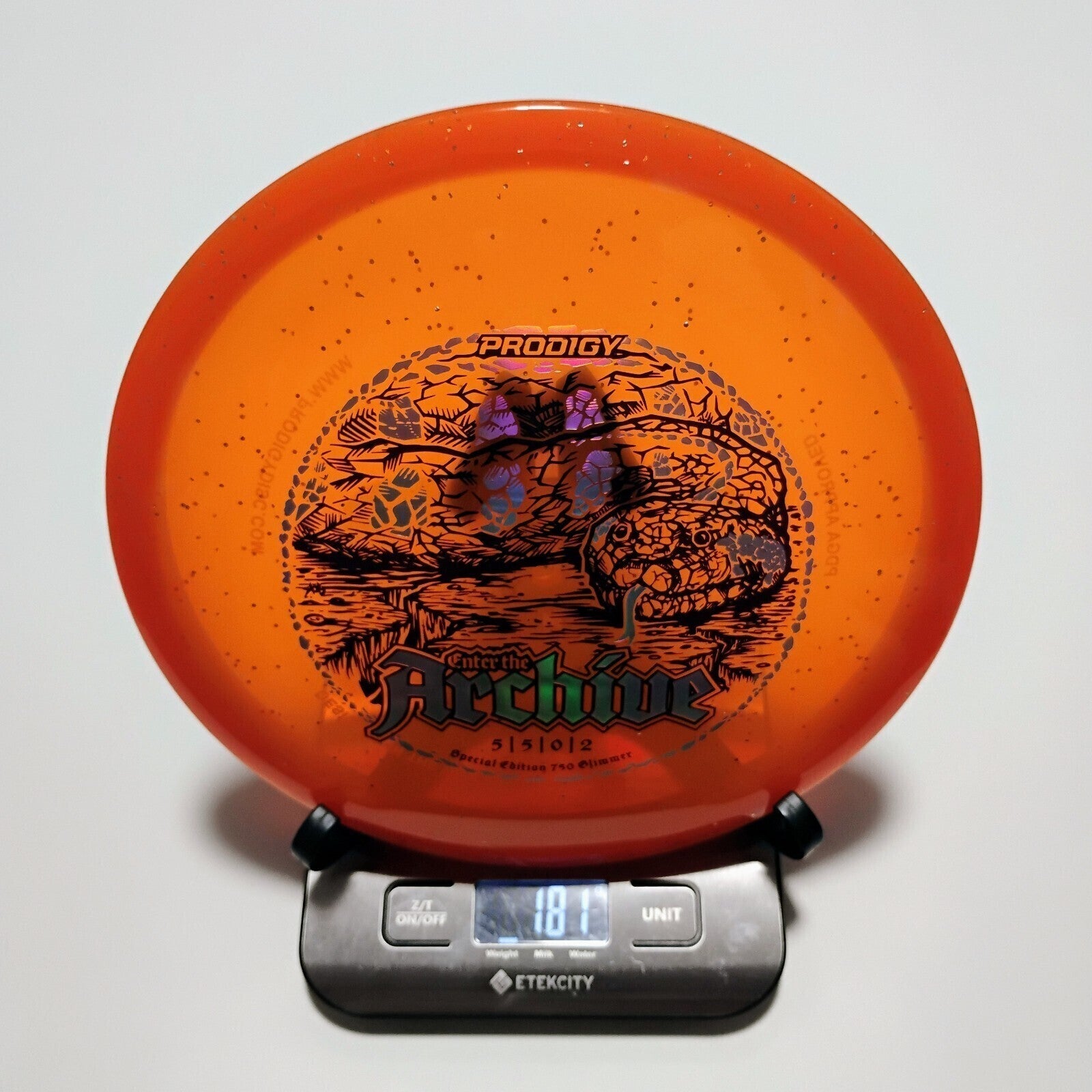 New Prodigy Orange 750 Glimmer Archive Disc Golf Midrange 181g
